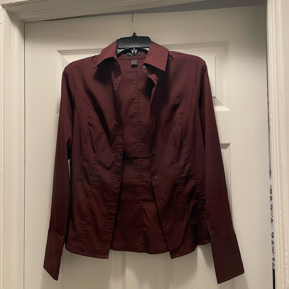 Express Burgundy button up